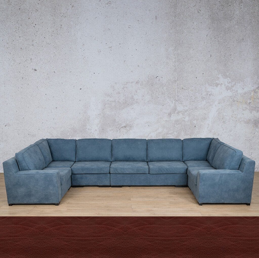Rome Leather Modular U-Sofa Sectional Leather Sectional Leather Gallery Czar Ruby