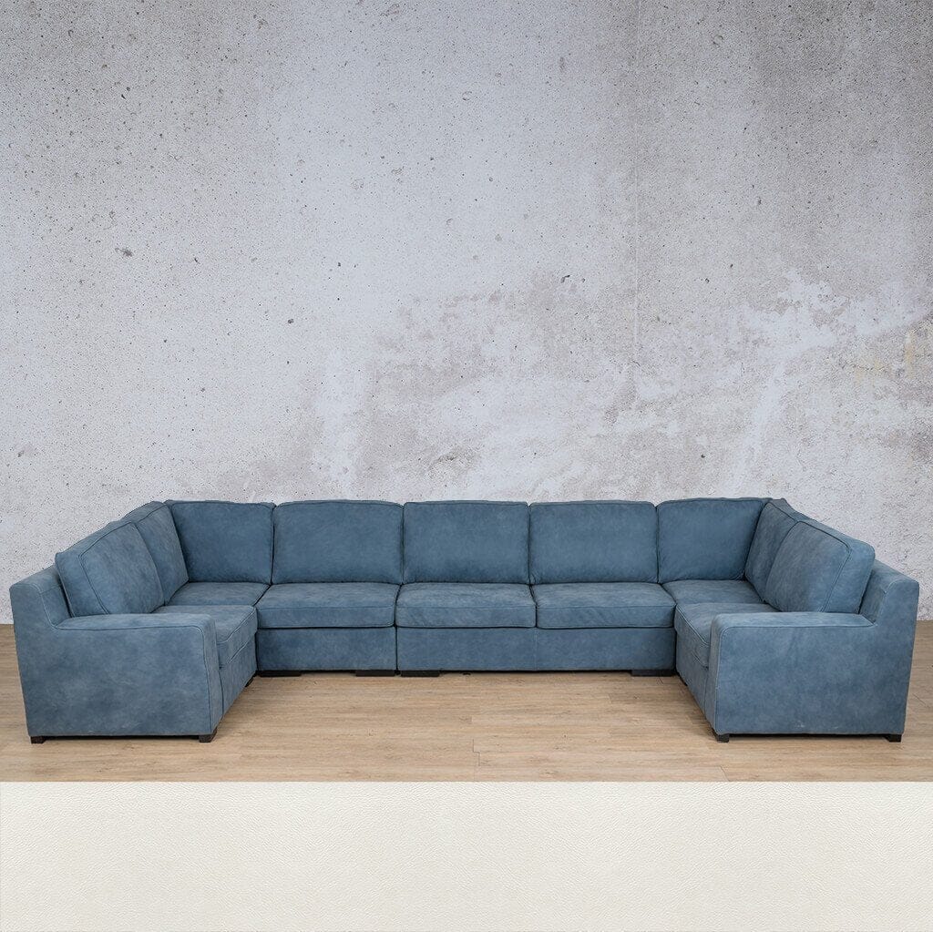 Rome Leather Modular U-Sofa Sectional Leather Sectional Leather Gallery Czar White