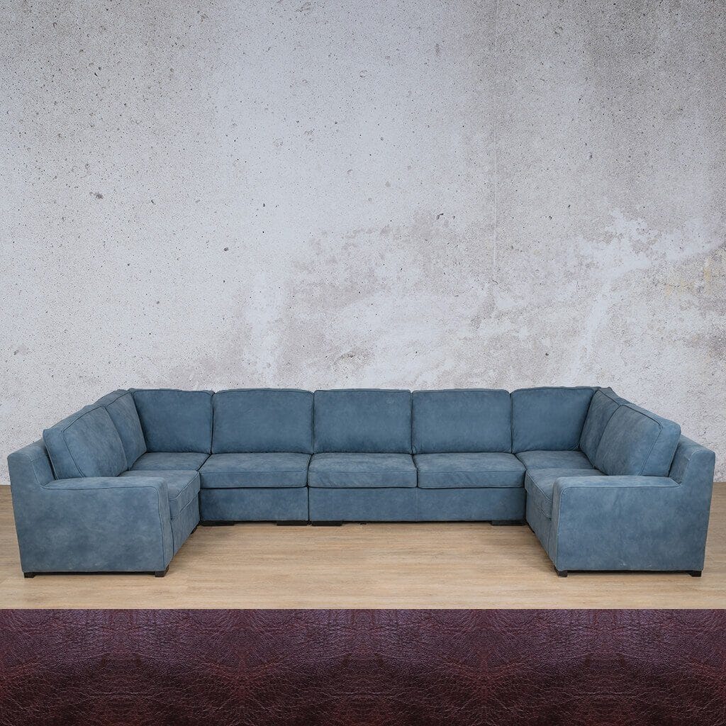 Rome Leather Modular U-Sofa Sectional Leather Sectional Leather Gallery Royal Coffee