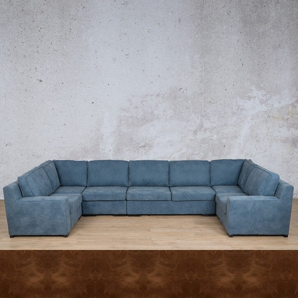 Rome Leather Modular U-Sofa Sectional Leather Sectional Leather Gallery Royal Cognac 