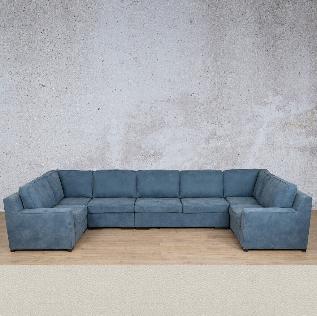 Rome Leather Modular U-Sofa Sectional Leather Sectional Leather Gallery Urban White