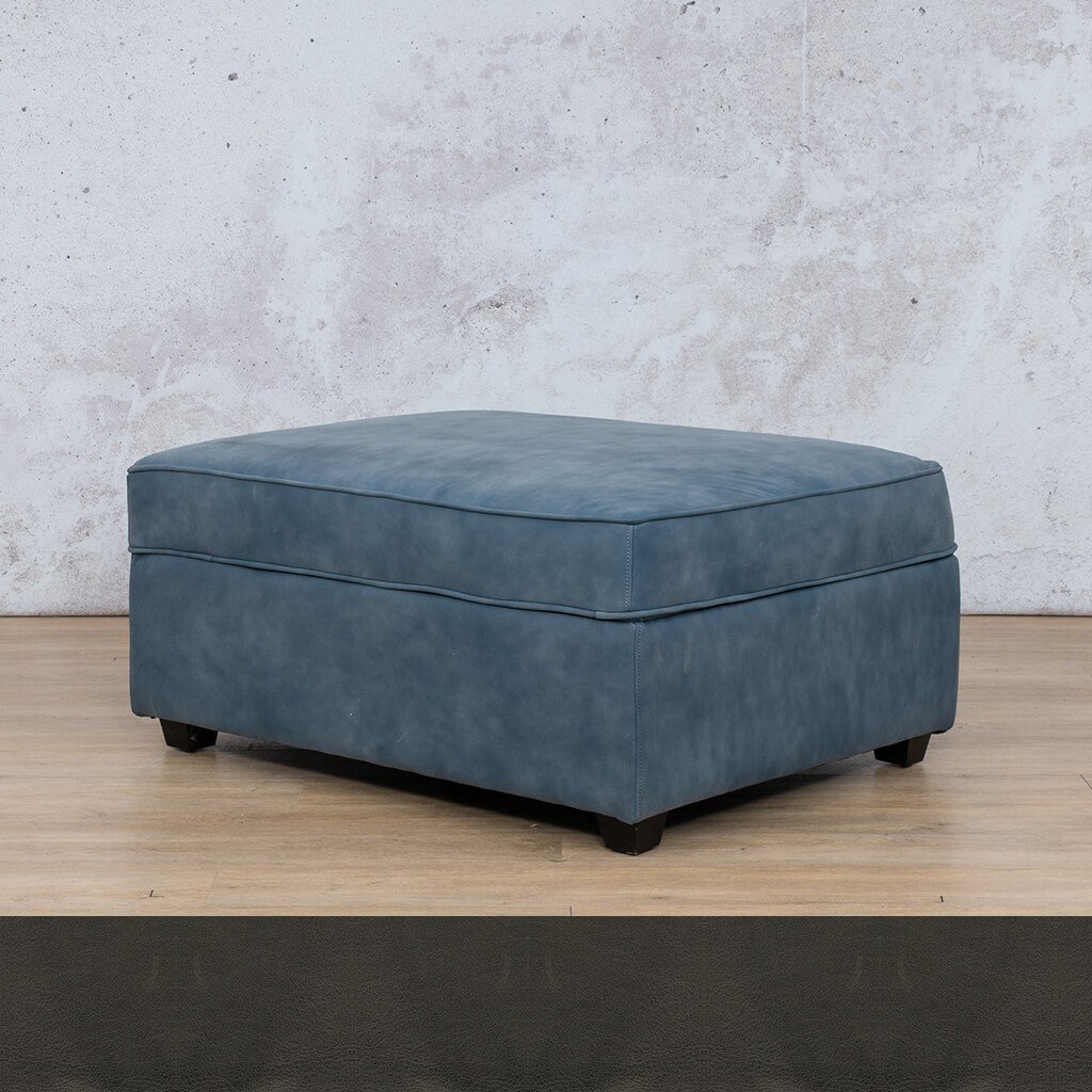 Rome Leather Ottoman Leather Sofa Leather Gallery Czar Anthracite   