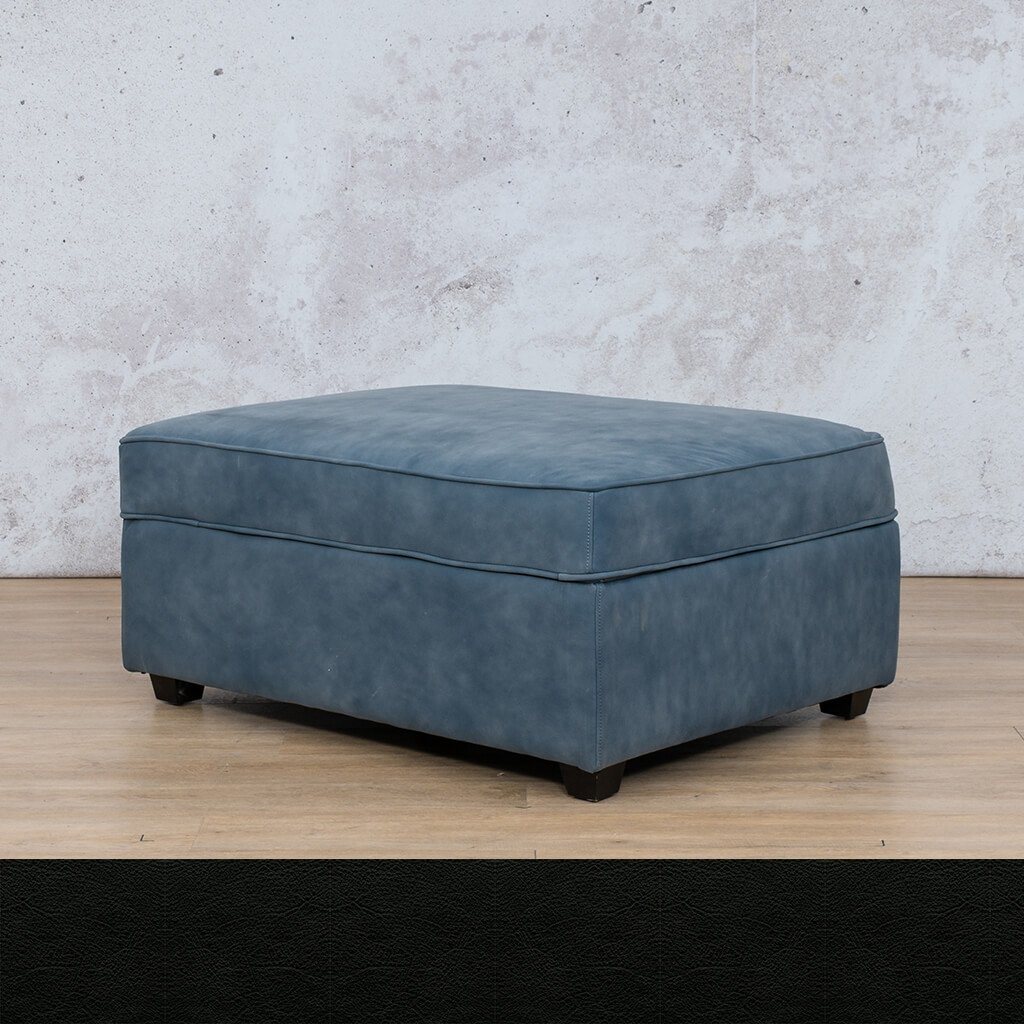 Rome Leather Ottoman Leather Sofa Leather Gallery Czar Black  