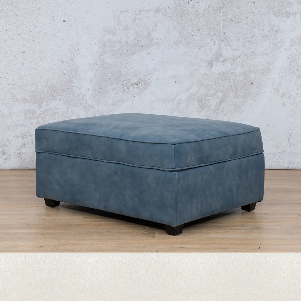 Rome Leather Ottoman Leather Sofa Leather Gallery Czar White  