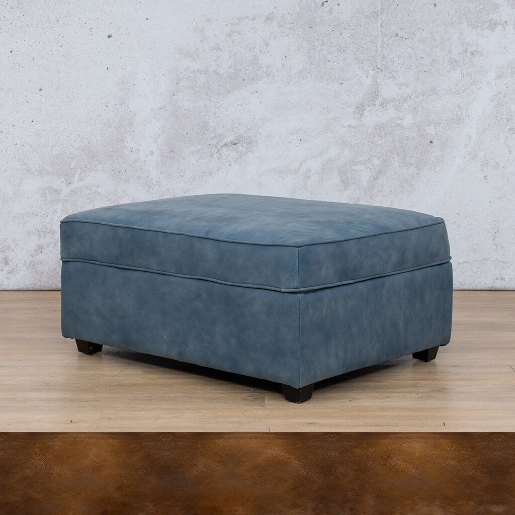 Arizona Leather Ottoman Leather Sofa Leather Gallery Royal Walnut-A WAREHOUSE COLLECTION - PINETOWN OR NORTHRIDING Full Foam