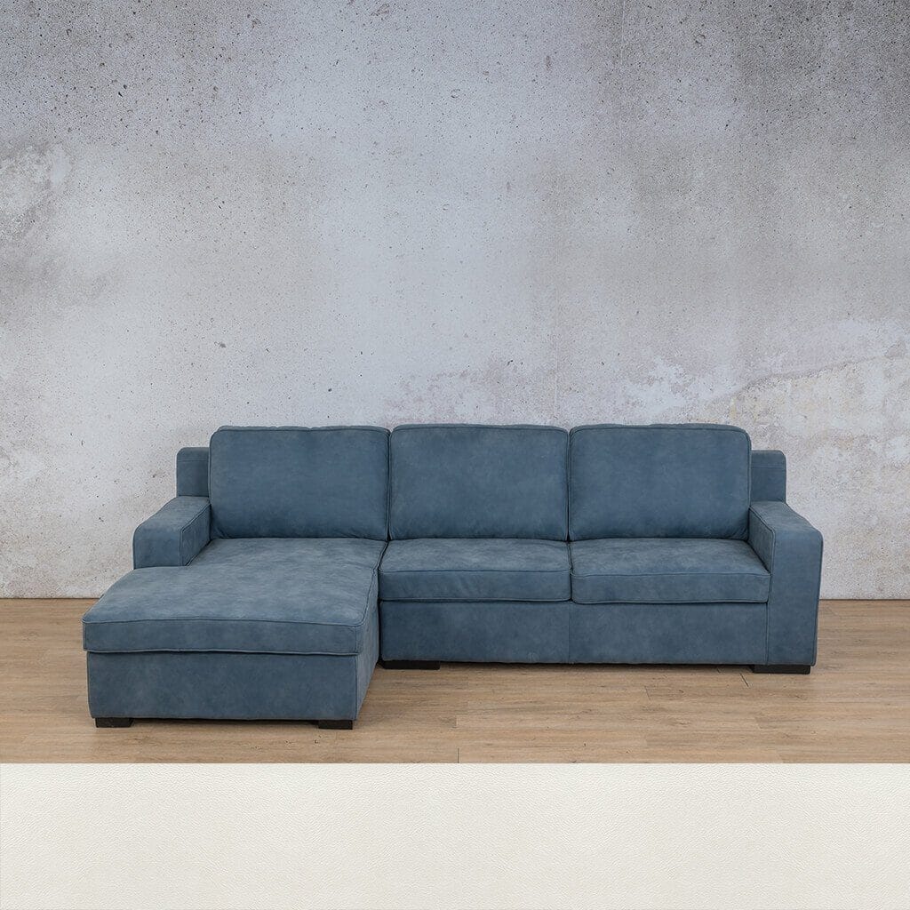 Rome Leather Sofa Chaise Sectional - LHF Leather Sectional Leather Gallery Czar White