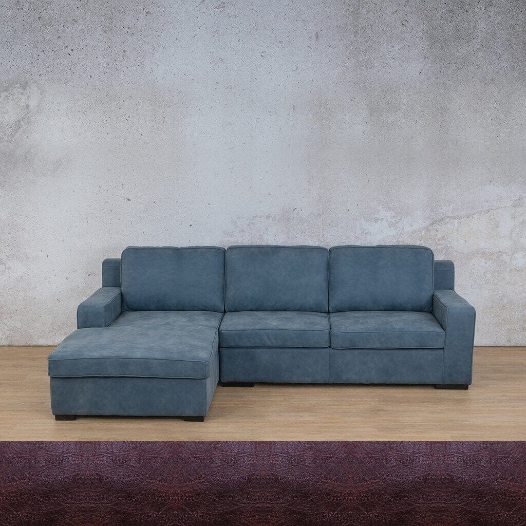 Rome Leather Sofa Chaise Sectional - LHF Leather Sectional Leather Gallery Royal Coffee