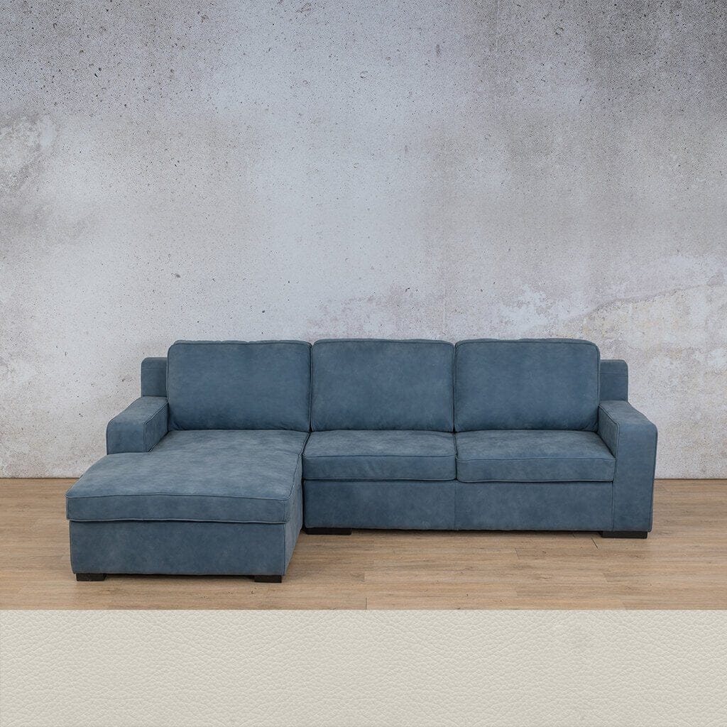 Rome Leather Sofa Chaise Sectional - LHF Leather Sectional Leather Gallery Urban White