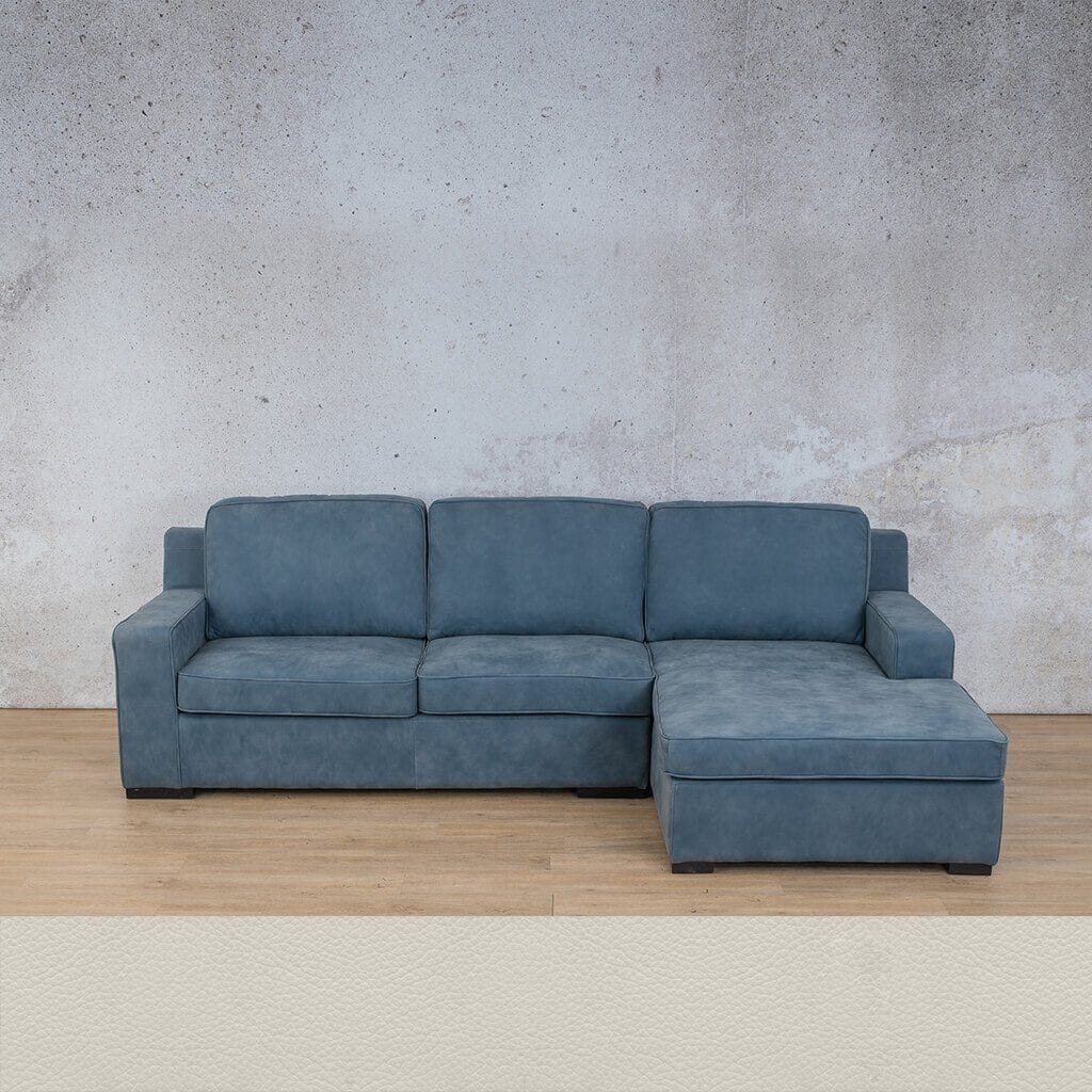 Rome Leather Sofa Chaise Sectional - RHF Leather Sectional Leather Gallery Urban White