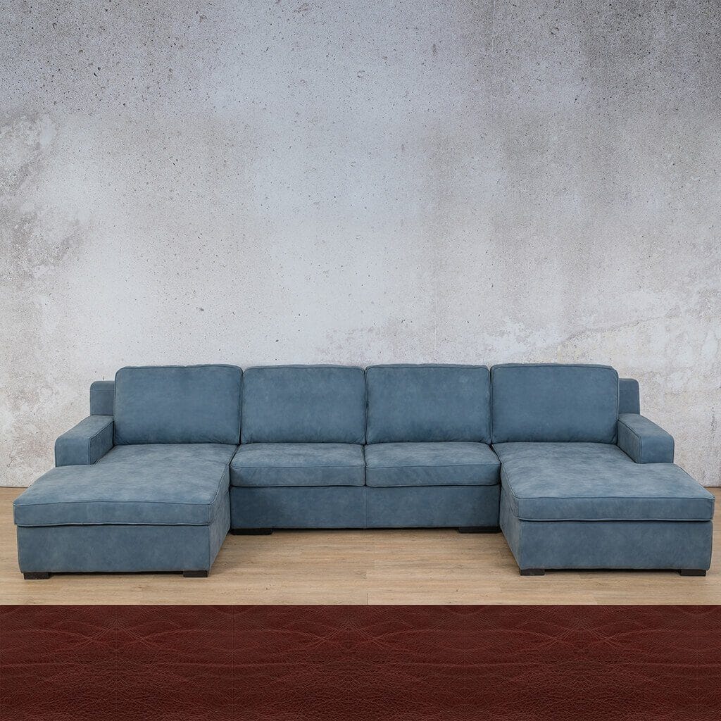 Rome Leather Sofa U-Chaise Sectional Leather Sectional Leather Gallery Czar Ruby
