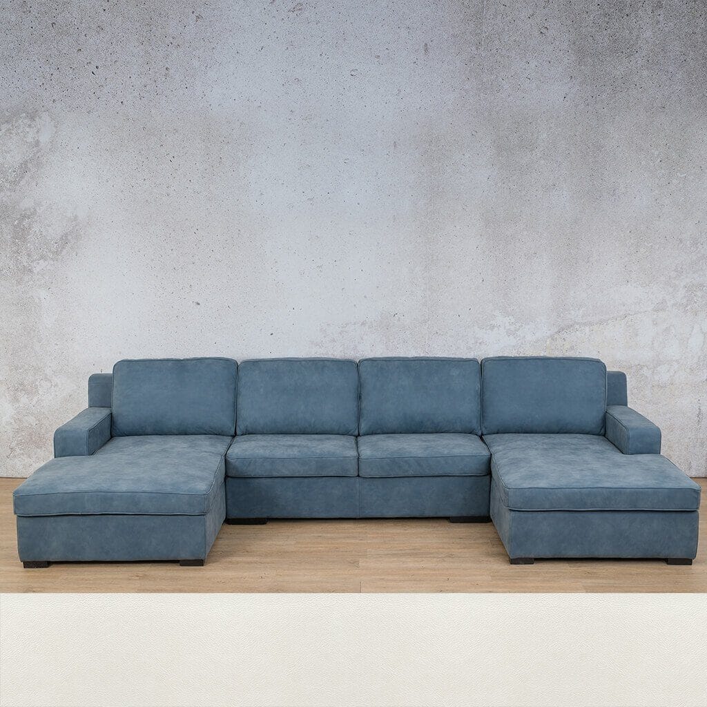 Rome Leather Sofa U-Chaise Sectional Leather Sectional Leather Gallery Czar White