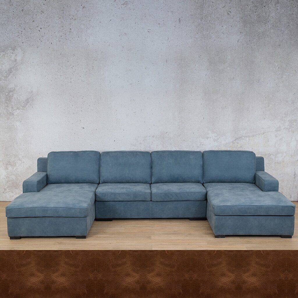 Rome Leather Sofa U-Chaise Sectional Leather Sectional Leather Gallery Royal Cognac