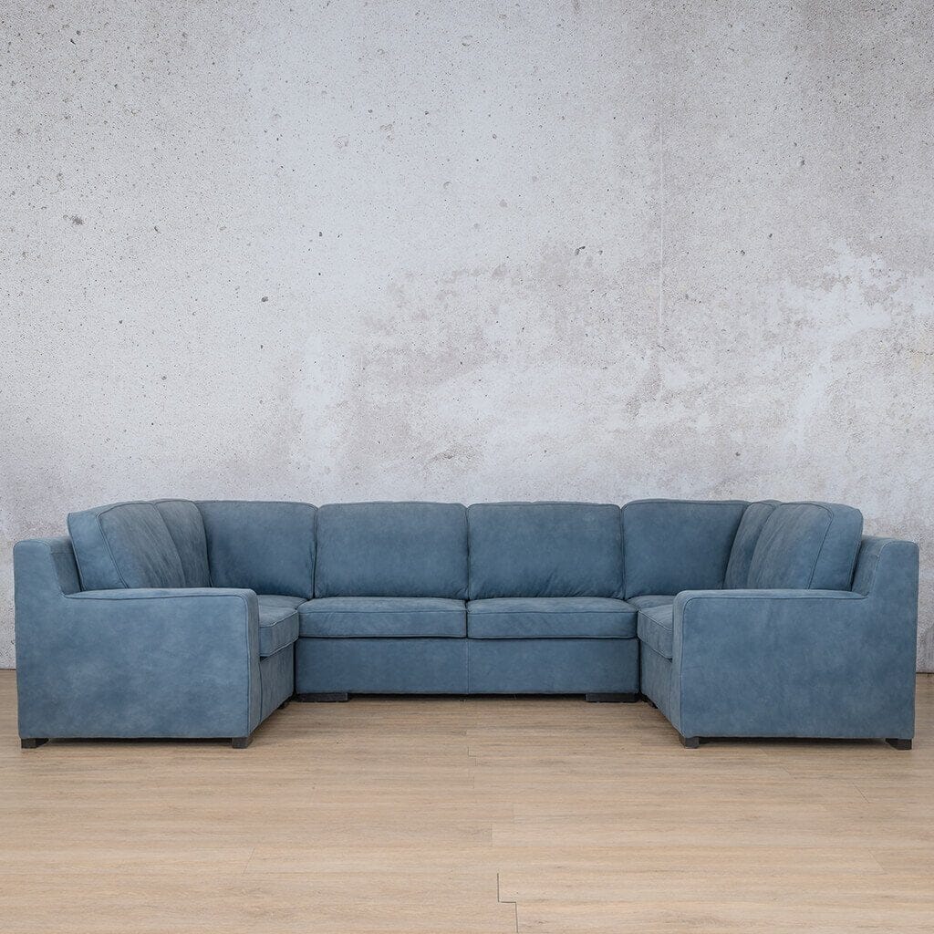 Rome Leather U-Sofa Sectional Leather Sectional Leather Gallery flux-blue