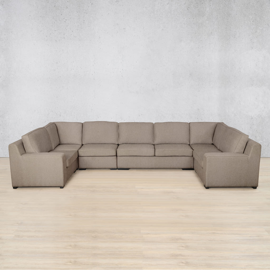 Rome Fabric Modular U-Sofa Sectional Fabric Corner Suite Leather Gallery Kenya Sand