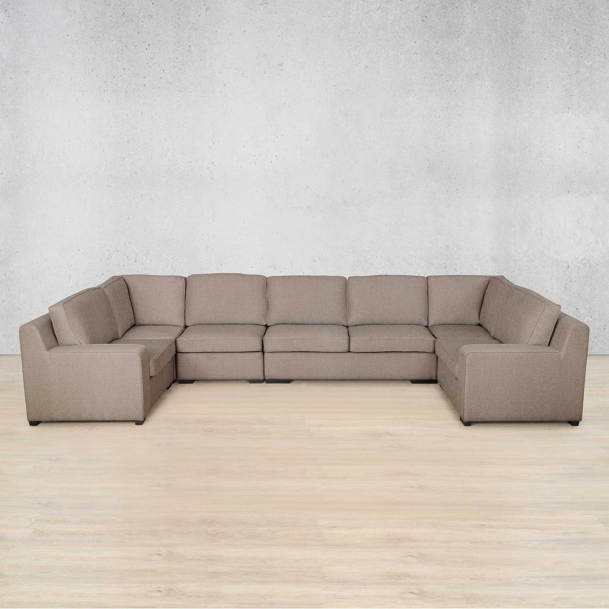 Rome Fabric Modular U-Sofa Sectional Fabric Corner Suite Leather Gallery Kenya Sand