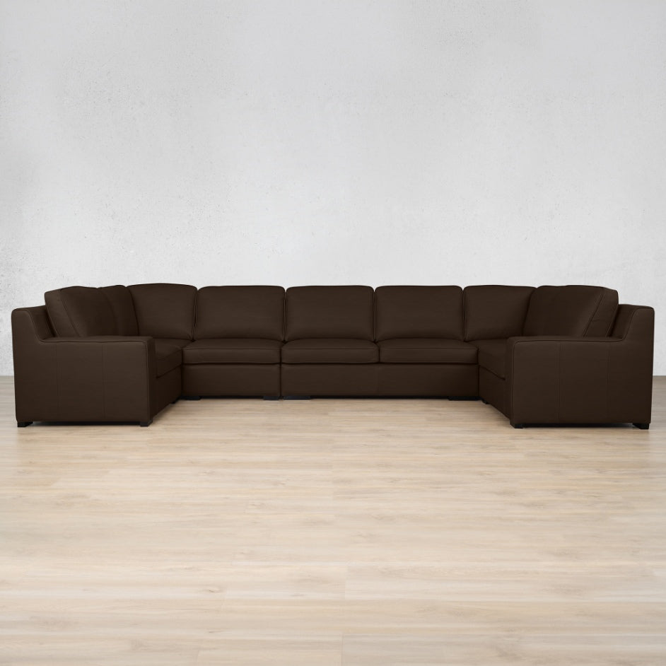 Rome Leather Modular U-Sofa Sectional Leather Sectional Leather Gallery Czar Chocolate