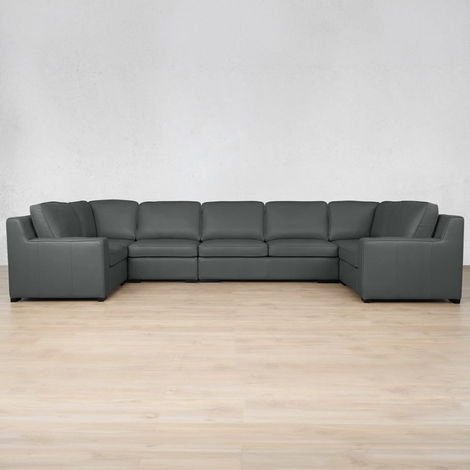 Rome Leather Modular U-Sofa Sectional Leather Sectional Leather Gallery Flux Grey