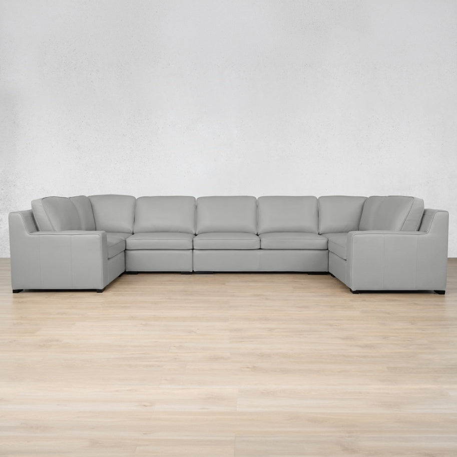 Rome Leather Modular U-Sofa Sectional Leather Sectional Leather Gallery Manatee Grey