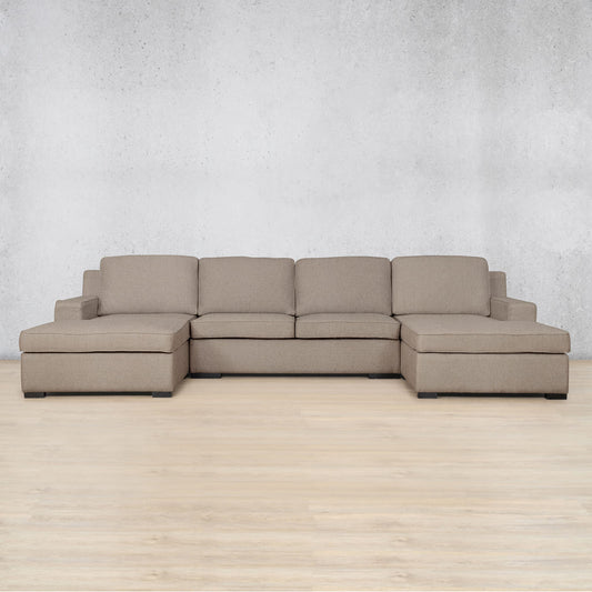 Rome Fabric Sofa U-Chaise Sectional Fabric Corner Suite Leather Gallery Kenya Sand