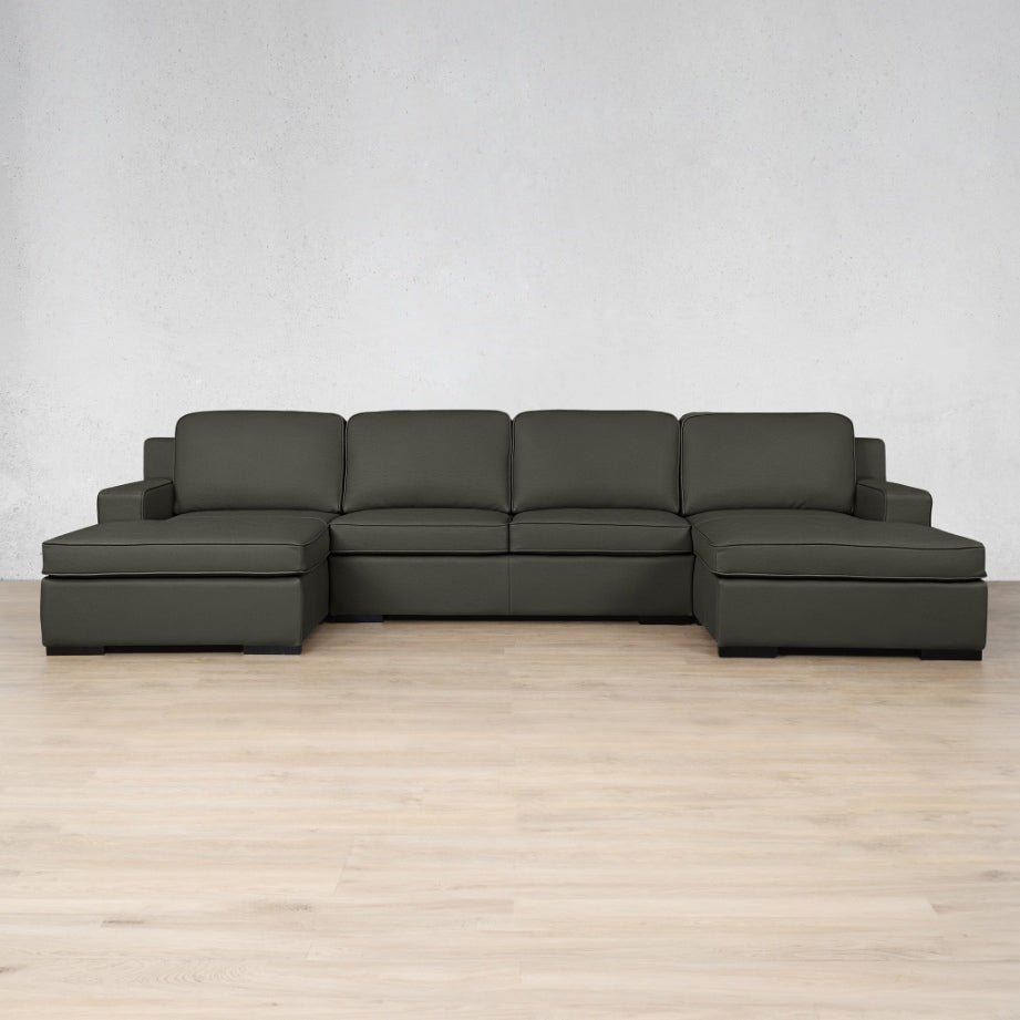 Rome Leather Sofa U-Chaise Sectional Leather Sectional Leather Gallery Czar Anthracite