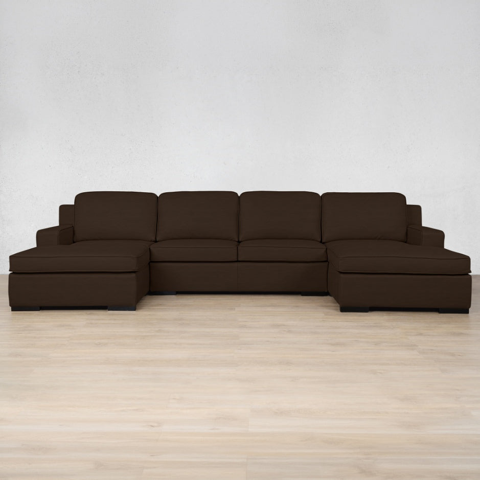 Rome Leather Sofa U-Chaise Sectional Leather Sectional Leather Gallery Czar Chocolate