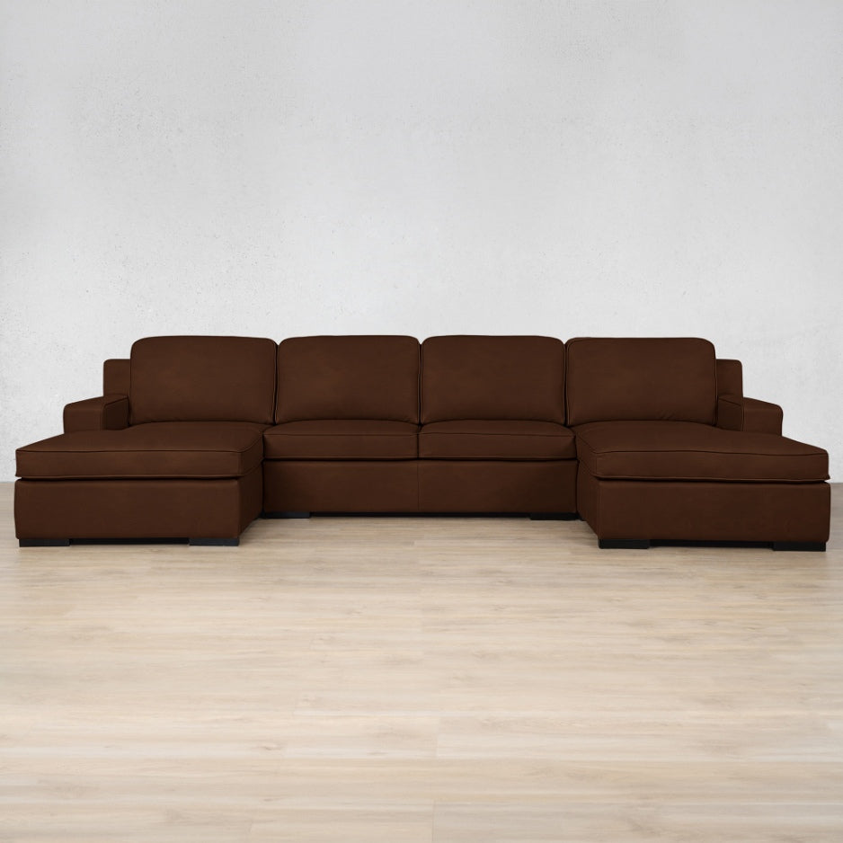 Rome Leather Sofa U-Chaise Sectional Leather Sectional Leather Gallery Royal Cognac