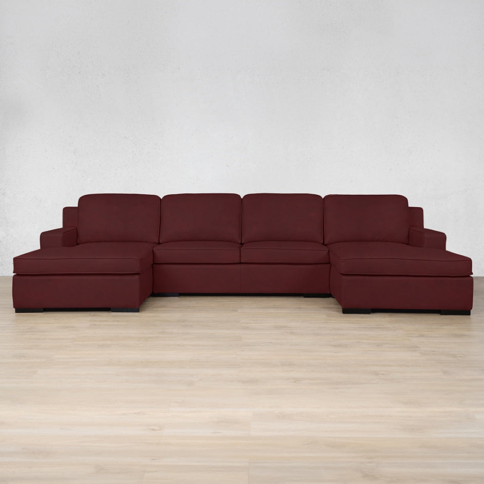 Rome Leather Sofa U-Chaise Sectional Leather Sectional Leather Gallery Royal Ruby