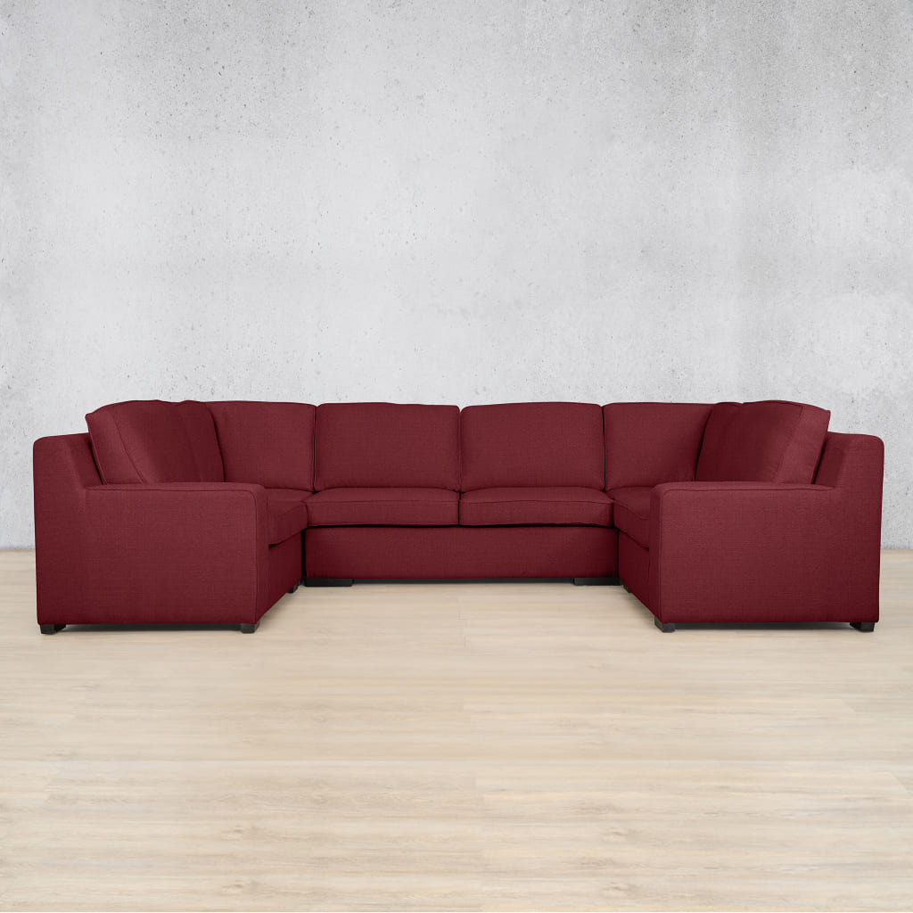 Rome Fabric U-Sofa Sectional Fabric Corner Suite Leather Gallery Deep Cherry