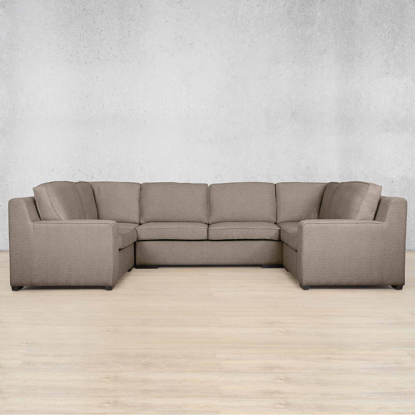 Rome Fabric U-Sofa Sectional Fabric Corner Suite Leather Gallery Ivory Sand