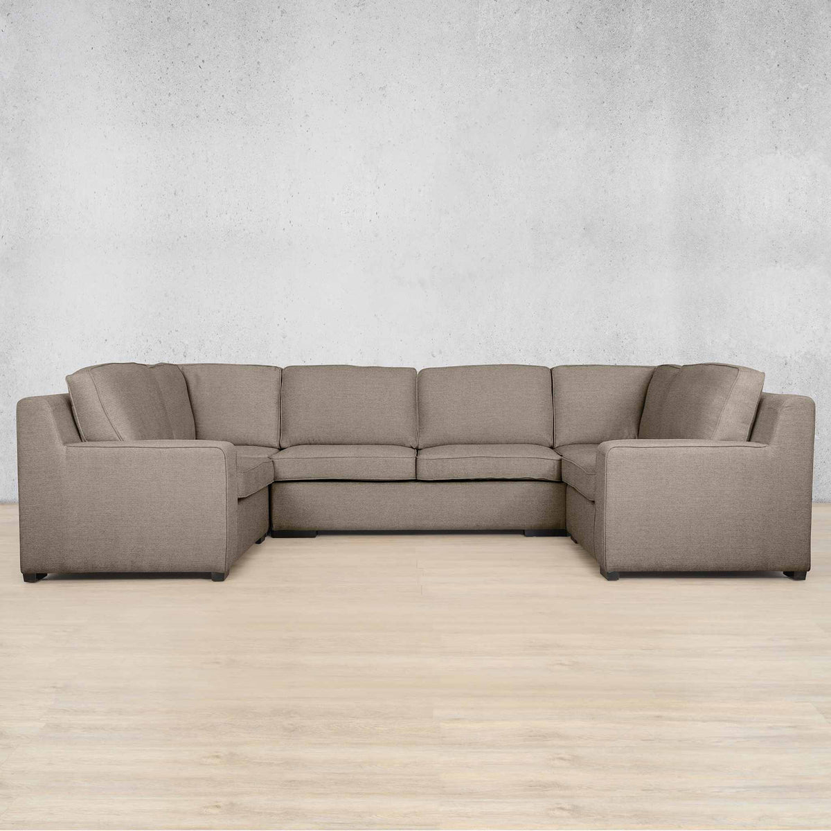 Rome Fabric U-Sofa Sectional Fabric Corner Suite Leather Gallery Ivory Sand