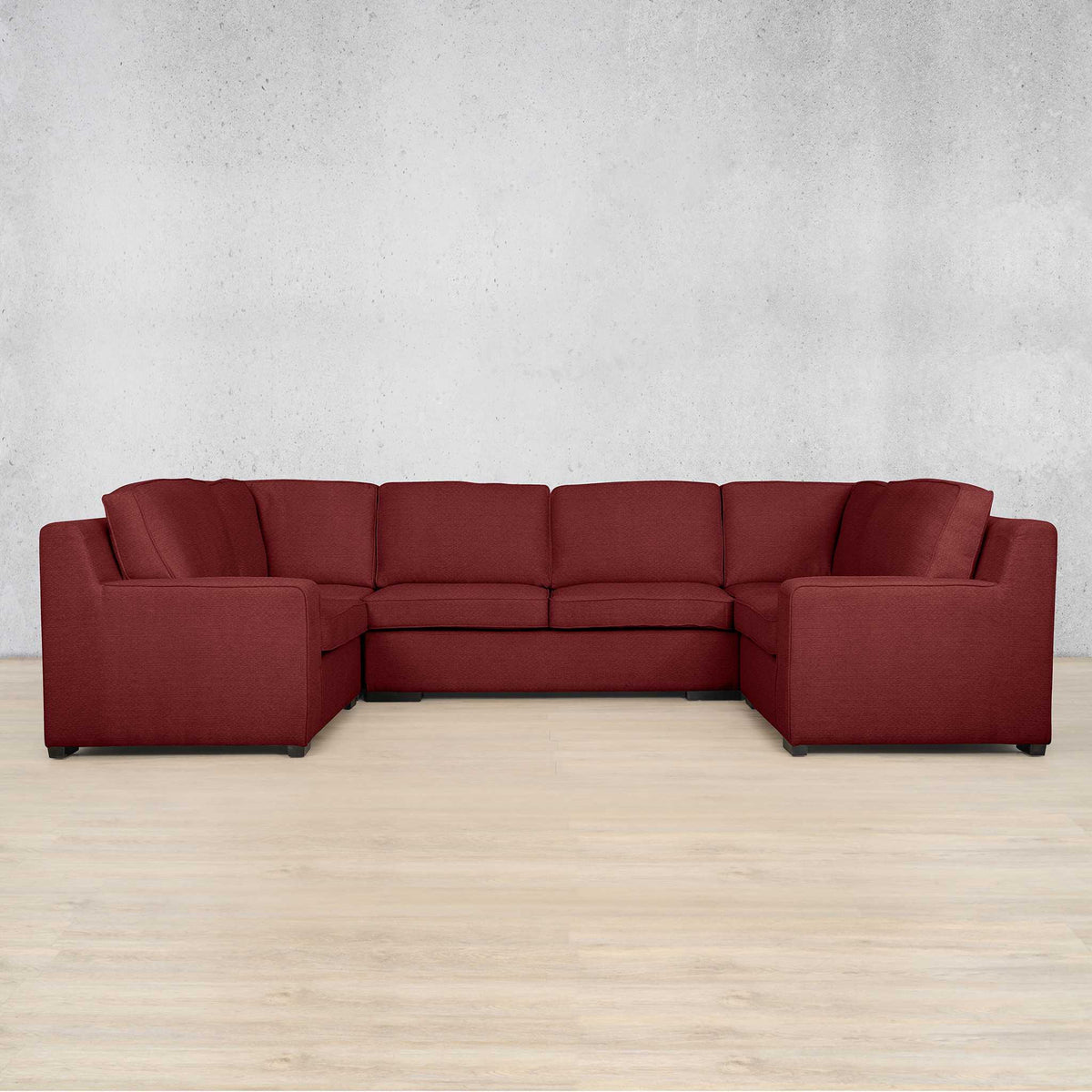 Rome Fabric U-Sofa Sectional Fabric Corner Suite Leather Gallery Kenya Red