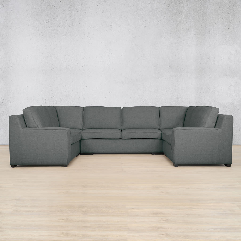 Rome Fabric U-Sofa Sectional Fabric Corner Suite Leather Gallery Silver Charm