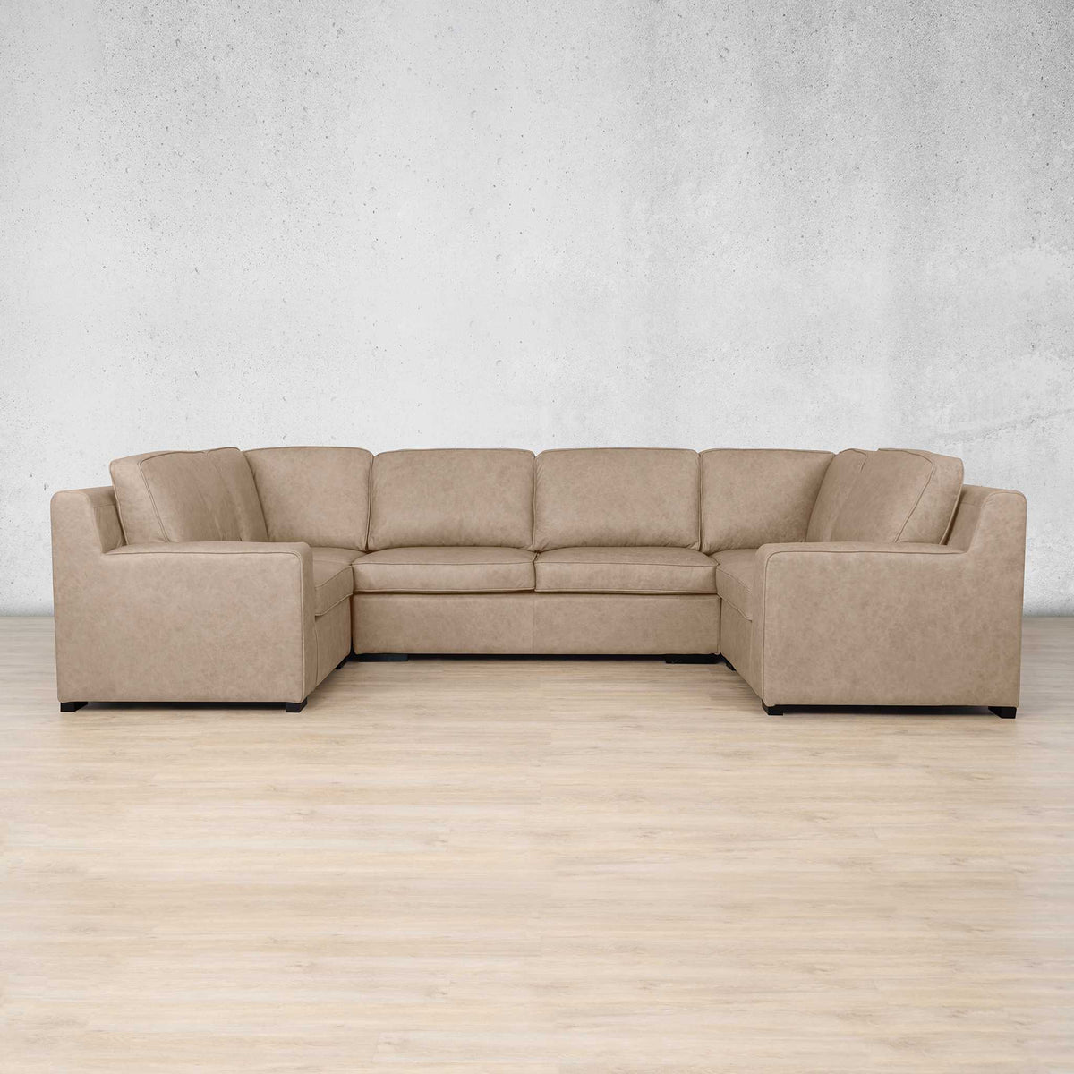 Rome 6 Seater Leather U Shape Couch