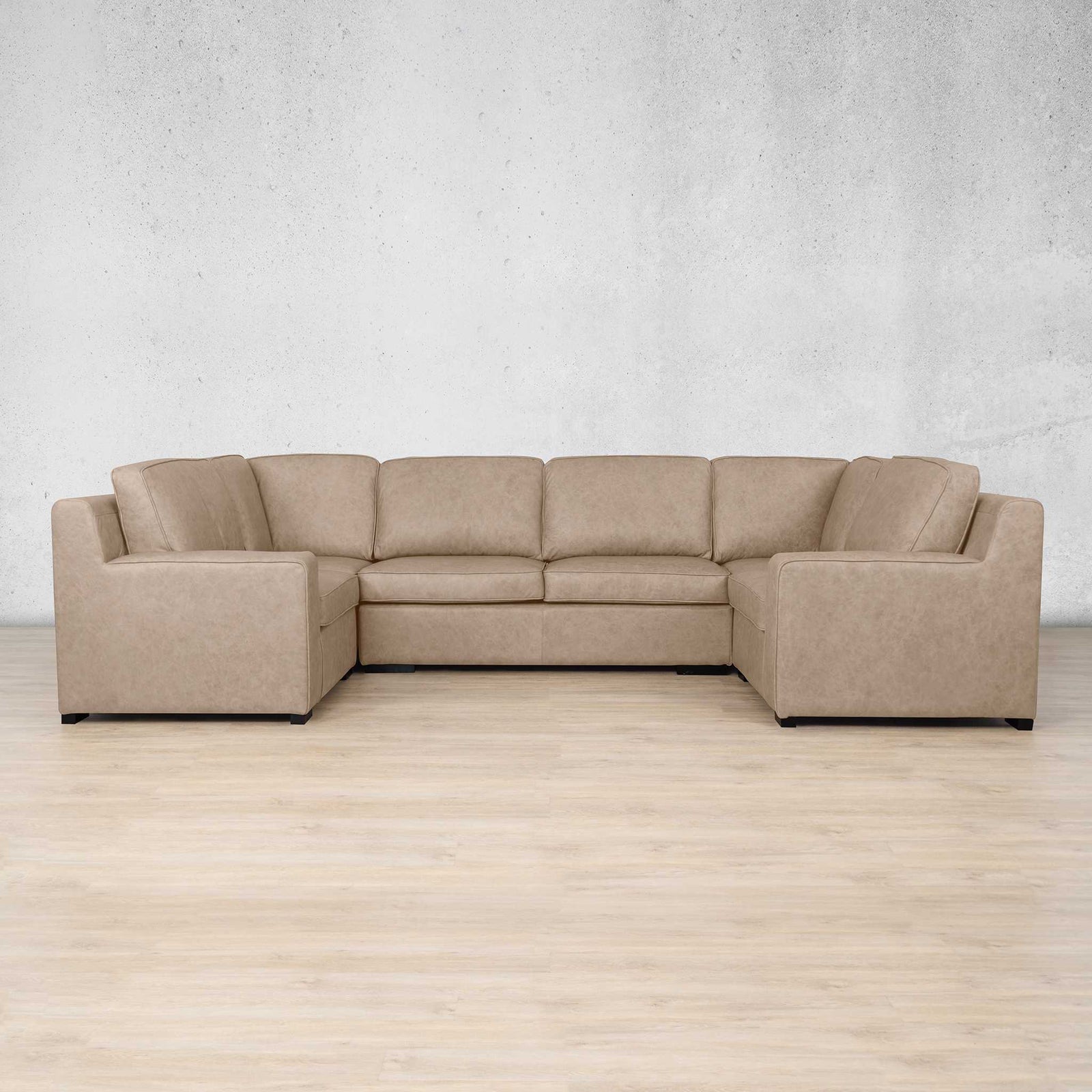 Rome 6 Seater Leather U Shape Couch
