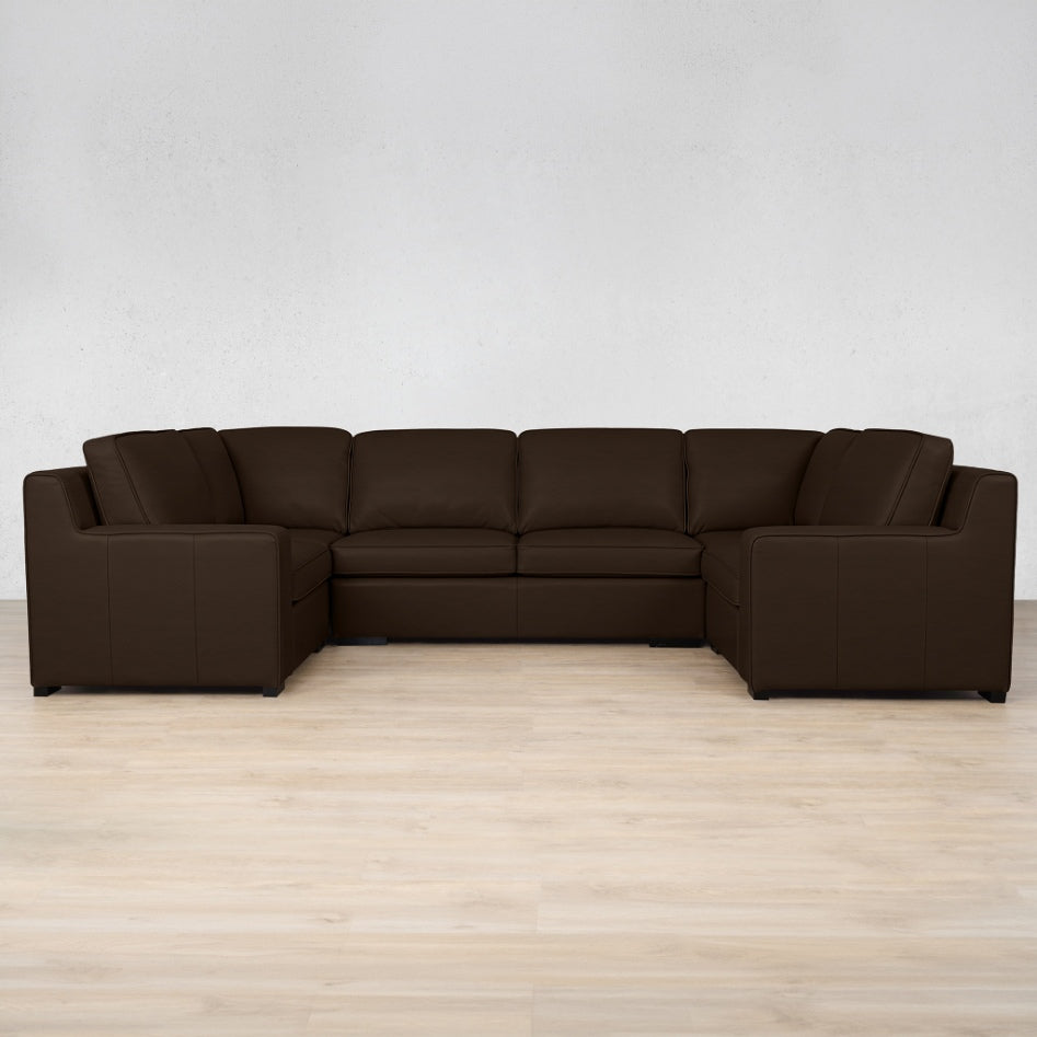 Rome Leather U-Sofa Sectional Leather Sectional Leather Gallery Czar Chocolate