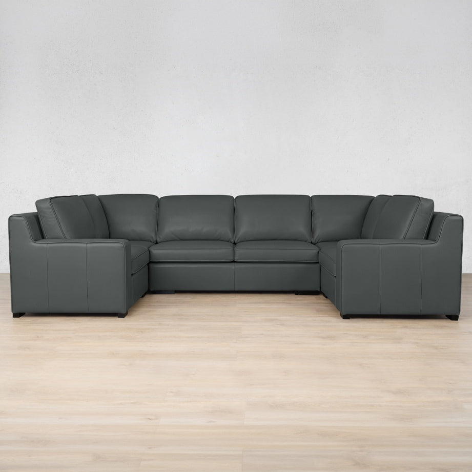 Rome Leather U-Sofa Sectional Leather Sectional Leather Gallery Flux Grey