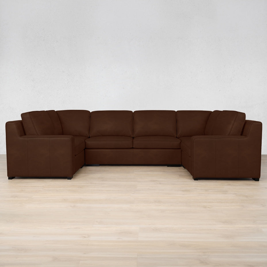Rome Leather U-Sofa Sectional Leather Sectional Leather Gallery Royal Cognac
