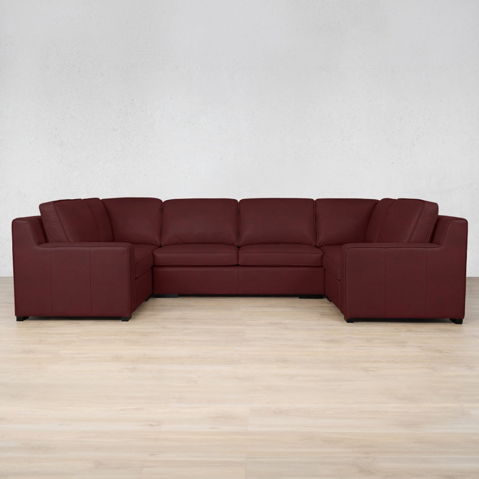 Rome Leather U-Sofa Sectional Leather Sectional Leather Gallery Royal Ruby