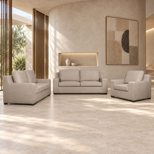 Rome 3+2+1 Fabric Sofa Suite - Kenya Sand | Fabric Couches, lounge suite, sofas and couches