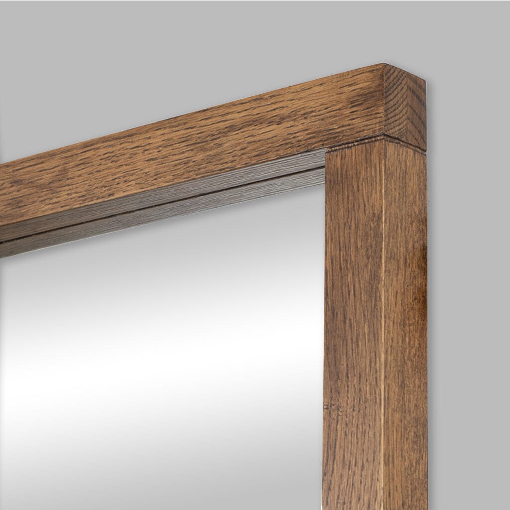 Roscoe Mirror Antique Dark Oak - 1800 x 400 Mirror Leather Gallery