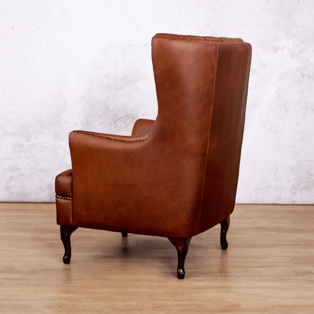 Salina Leather Armchair - Wingback Armchair & Customisable Leather - Occasional Chair
