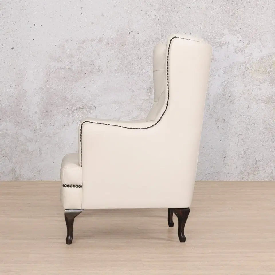 Salina Leather Armchair - Wingback Armchair & Customisable Leather - Occasional Chair