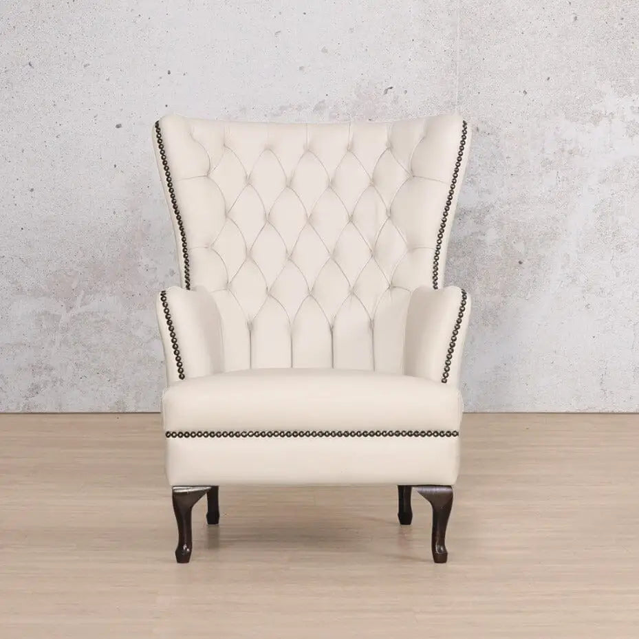 Salina Leather Armchair - Wingback Armchair & Customisable Leather - Occasional Chair