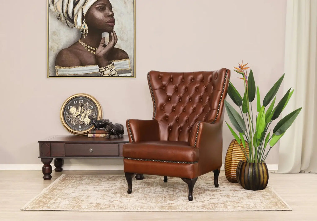 Find your perfect match with the Salina Leather Wingback Occasional Chair, upholstered in full genuine leather and available in special order colours and designed for lasting comfort.