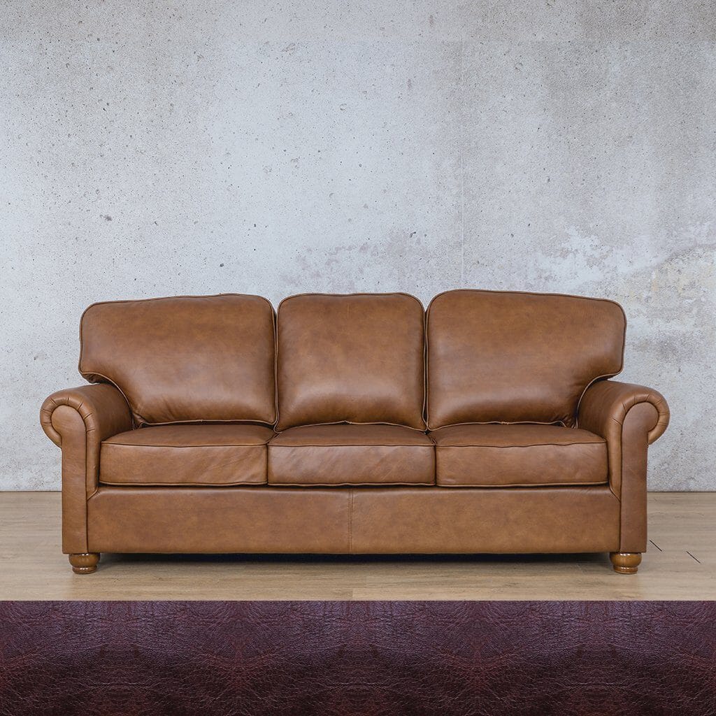 Salisbury 3 + 2 + 1 Leather Sofa Suite - Royal Coffee - Leather Sofa