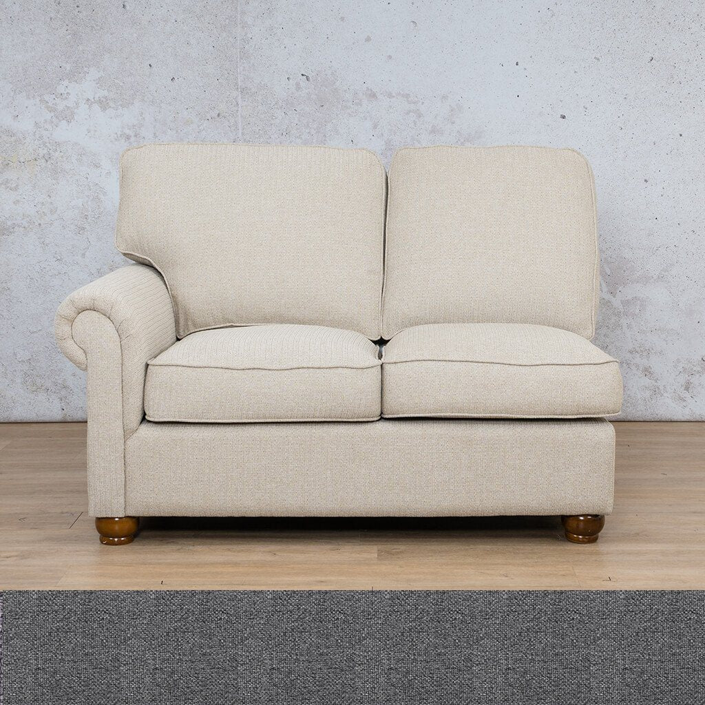 Salisbury Fabric 2 Seater Right Arm Fabric Sofa Leather Gallery Silver Charm WAREHOUSE COLLECTION - PINETOWN OR NORTHRIDING Full Foam