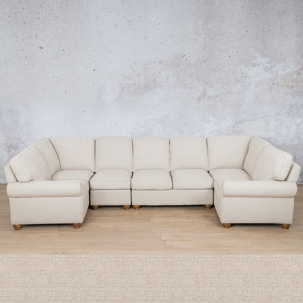 Salisbury Fabric Modular U-Sofa Sectional Sofa Fabric Sectional Leather Gallery Oyster 