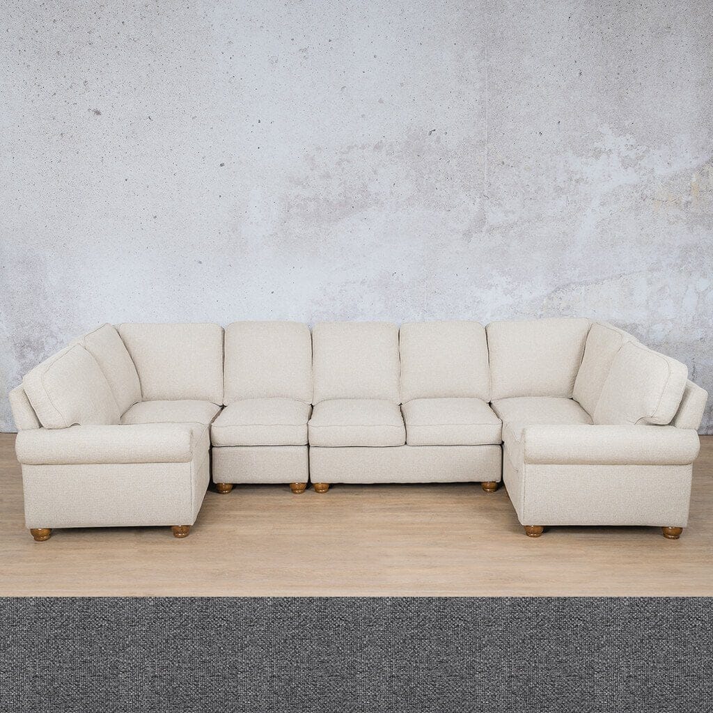 Salisbury Fabric Modular U-Sofa Sectional Sofa Fabric Sectional Leather Gallery Silver Charm