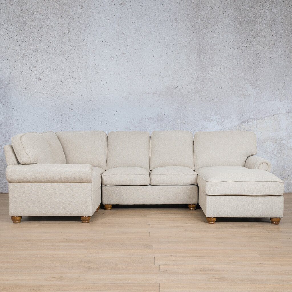 Salisbury Fabric U-Sofa Chaise Sectional - RHF Fabric Corner Suite Leather Gallery 