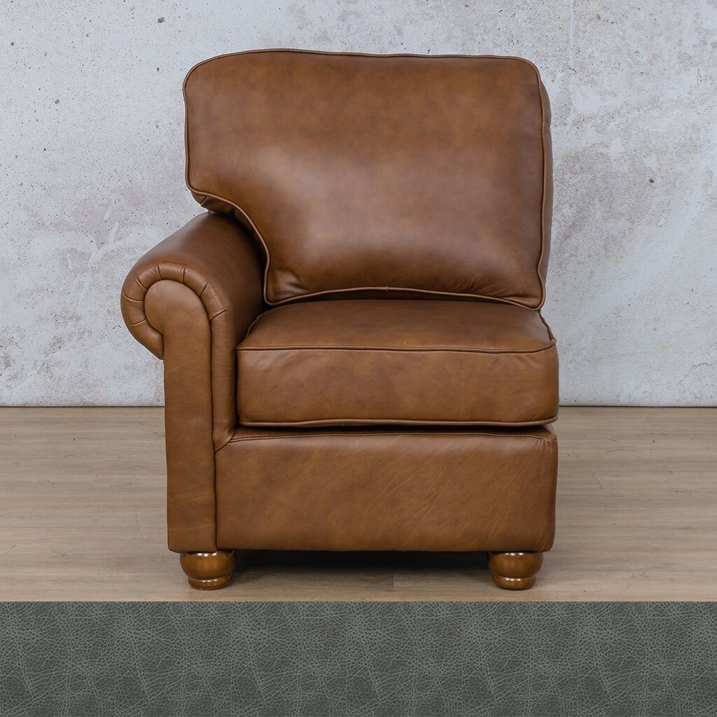 Salisbury Leather 1 Seater Right Arm Leather Sofa Leather Gallery Bedlam Blue Night WAREHOUSE COLLECTION - PINETOWN OR NORTHRIDING Full Foam